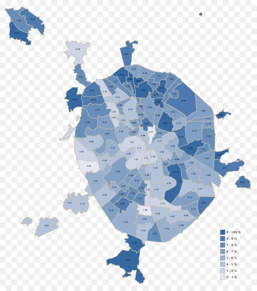 Mapa De La Ciudad，Distritos PNG