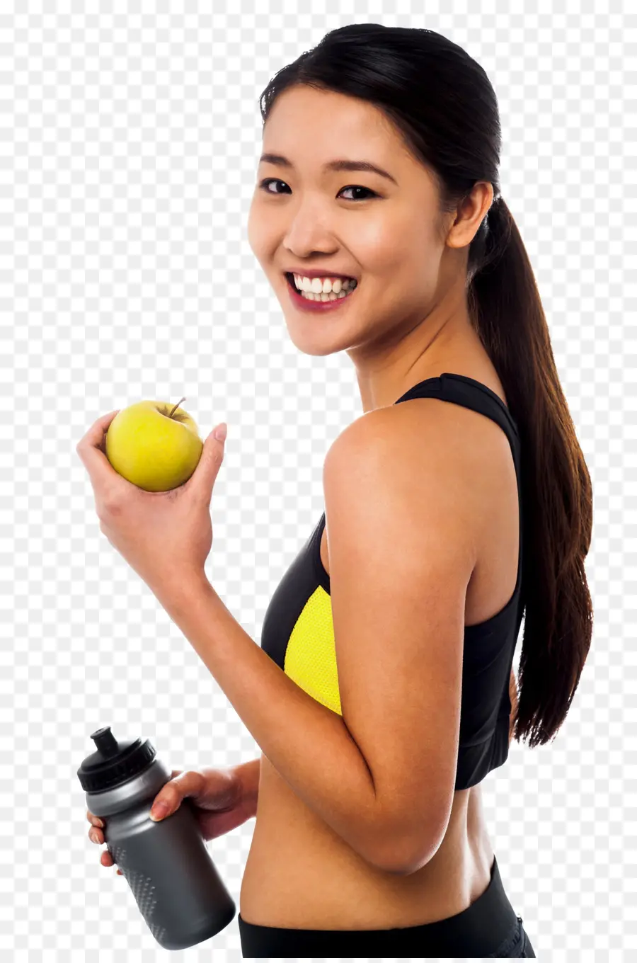 Mujer Con Manzana，Aptitud Física PNG