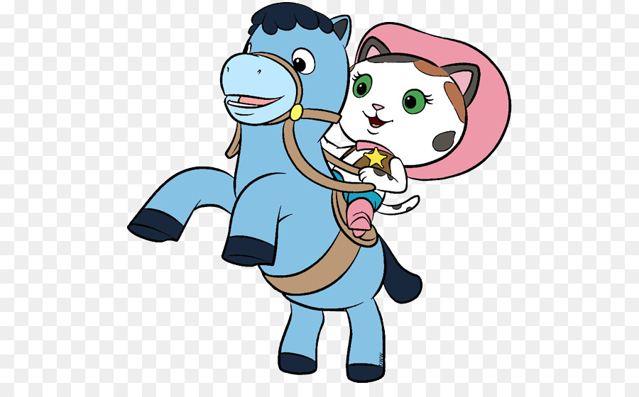 Gato Y Caballo De Dibujos Animados，Vaquero PNG