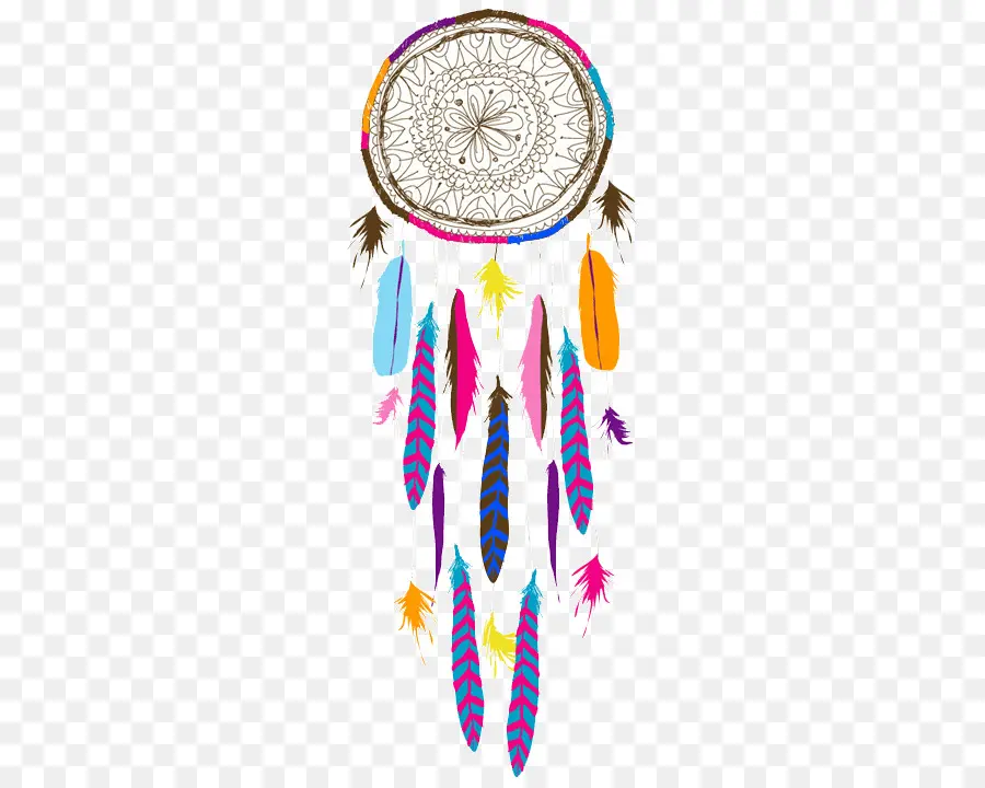 Atrapasueños Colorido，Plumas PNG