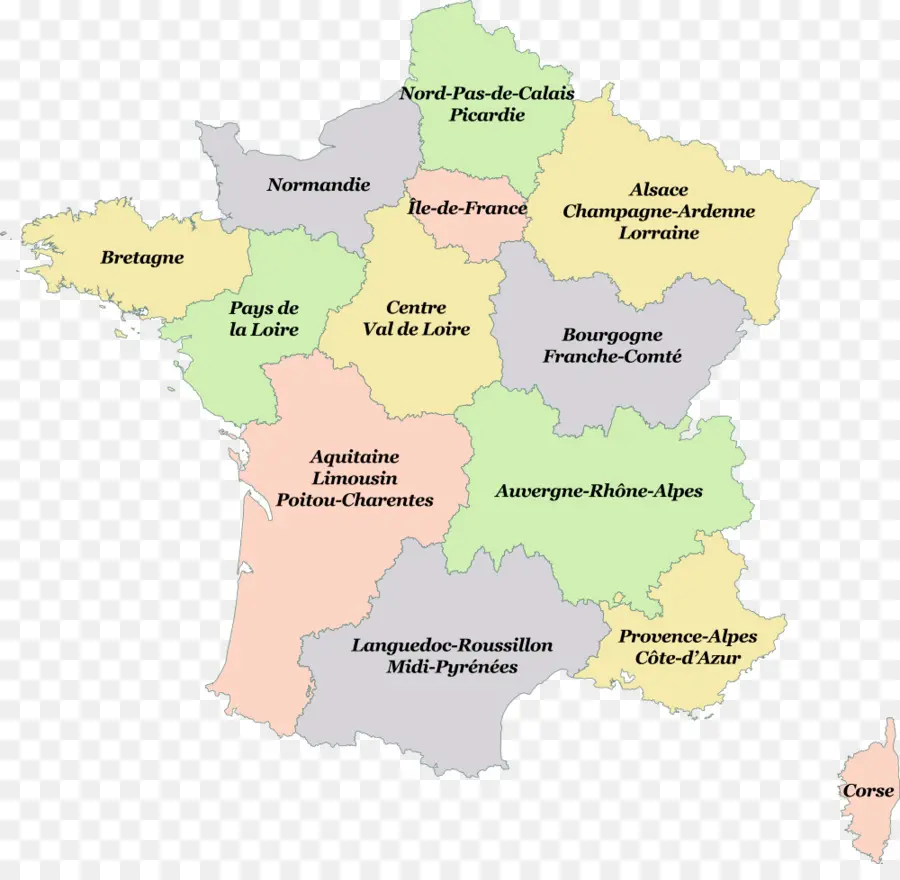 Mapa De Francia，Regiones PNG