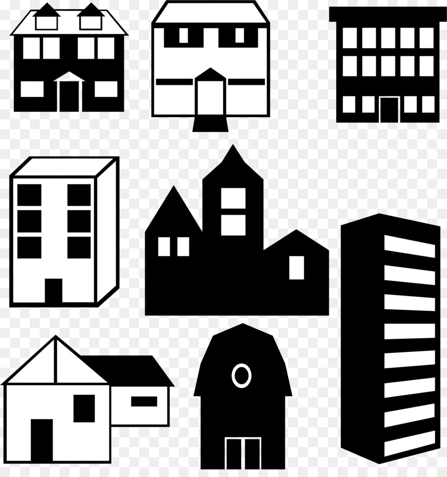 Edificios En Blanco Y Negro，Edificios PNG