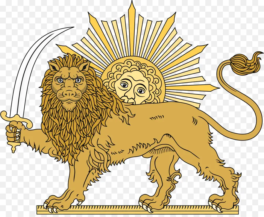 León Con Espada，Sol PNG