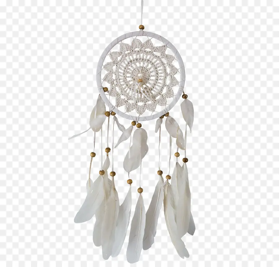 Atrapasueños Blanco，Plumas PNG