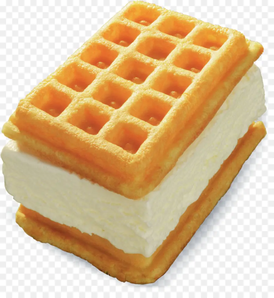 Sándwich De Helado De Gofre，Postre PNG