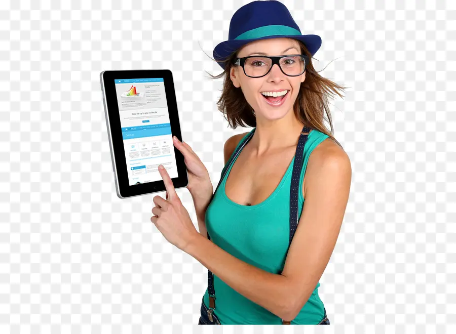 Mujer Con Tableta，Tecnología PNG