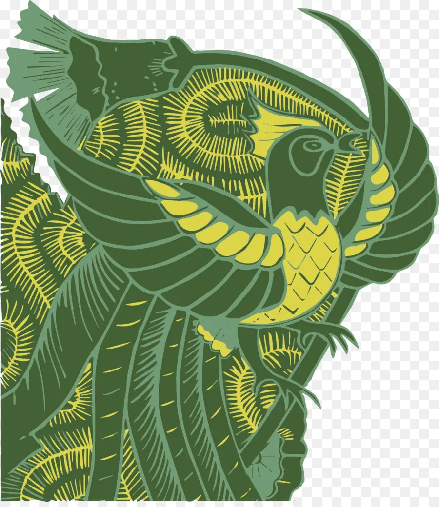 Pájaro Verde Y Amarillo，Vuelo PNG