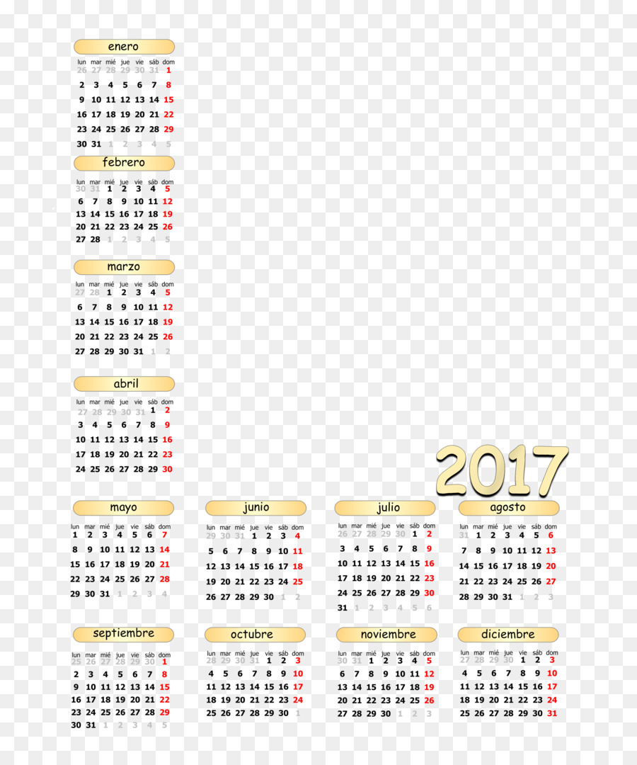 Calendario，Plantilla PNG