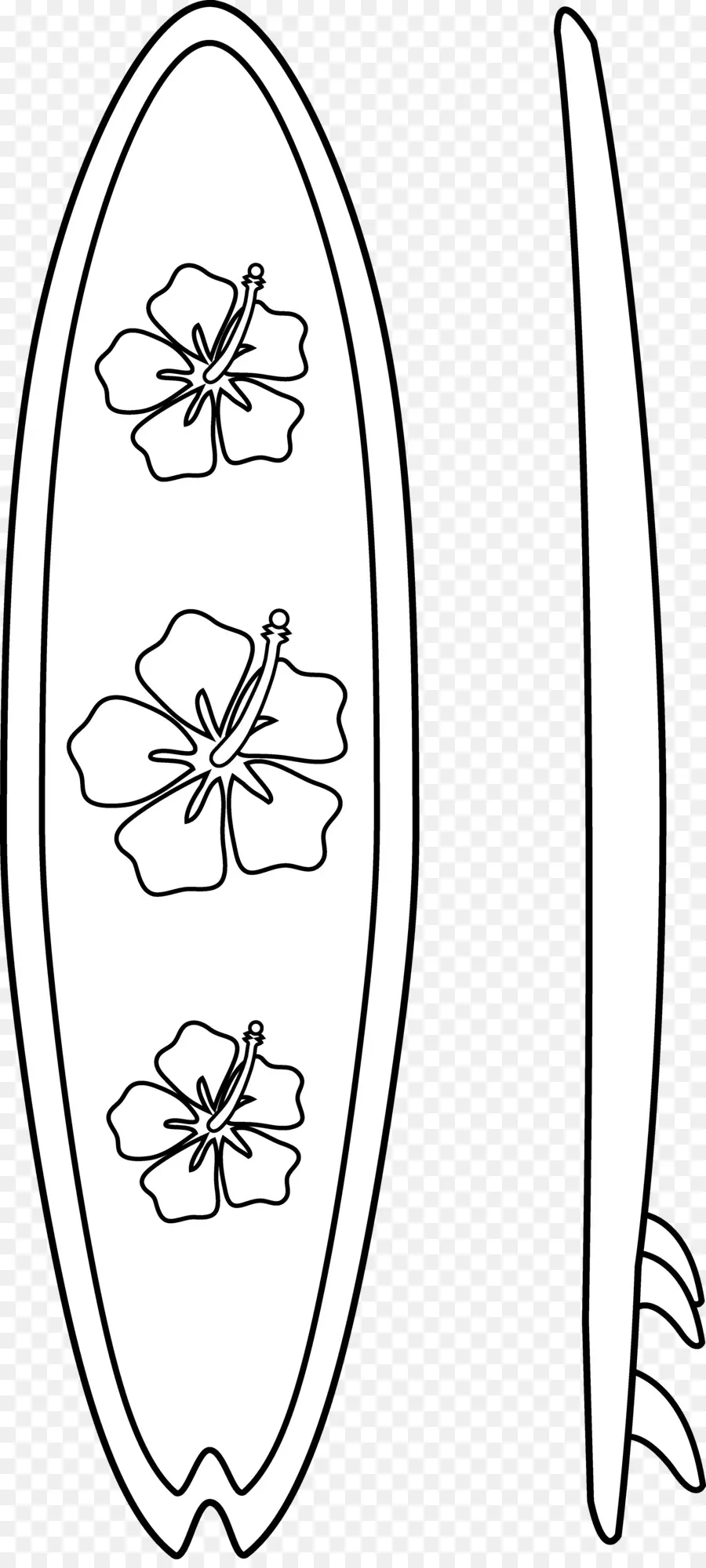 Tabla De Surf Con Flores，Tabla De Surf PNG