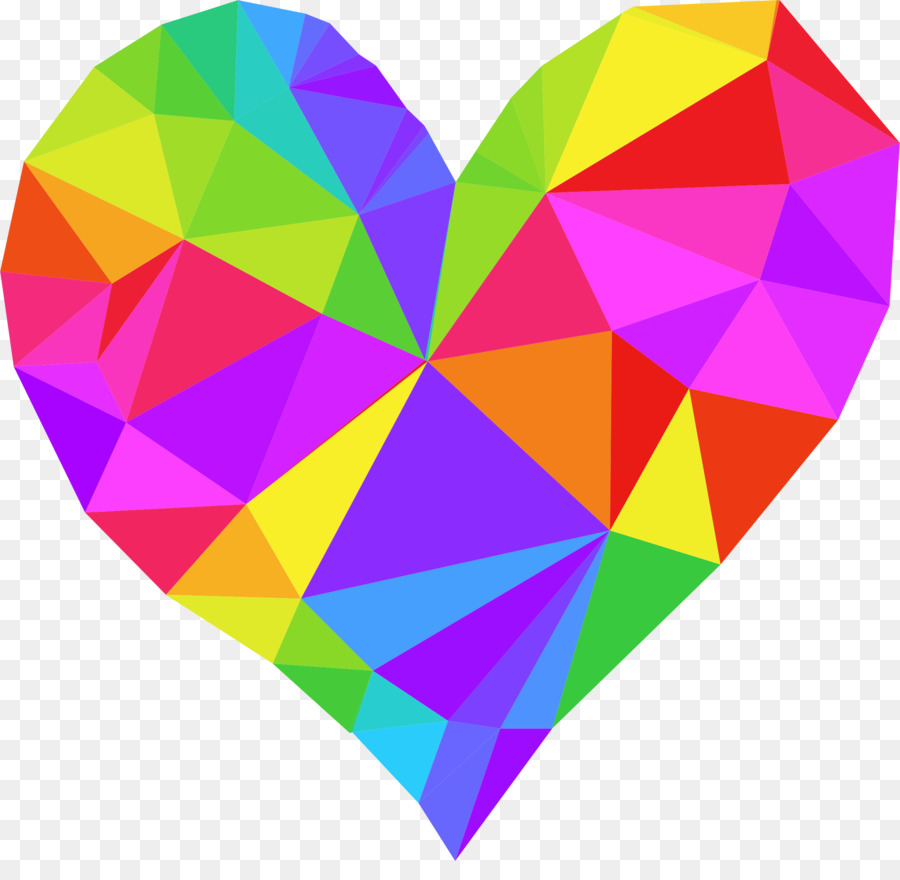 Corazón Colorido，Geométrico PNG