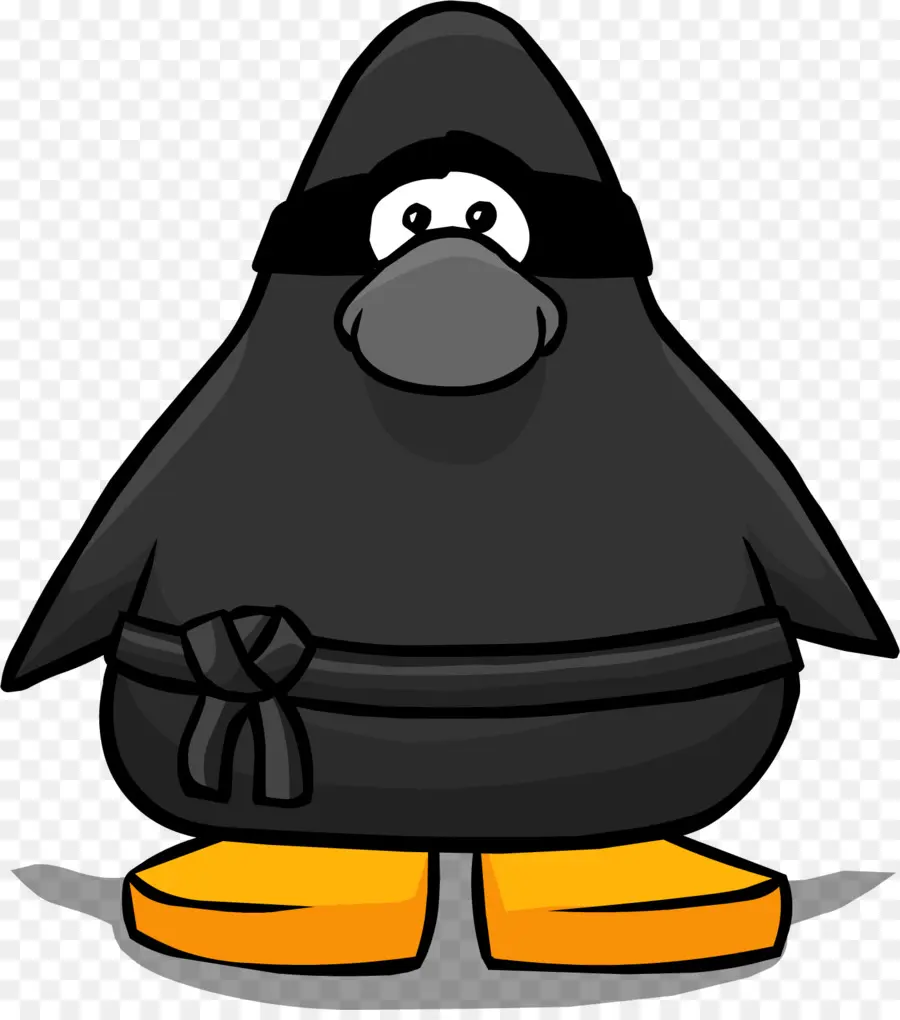 Pingüino Ninja，Traje Negro PNG