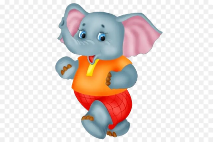 Lindo Elefante Con Camisa Naranja，Dibujos Animados PNG