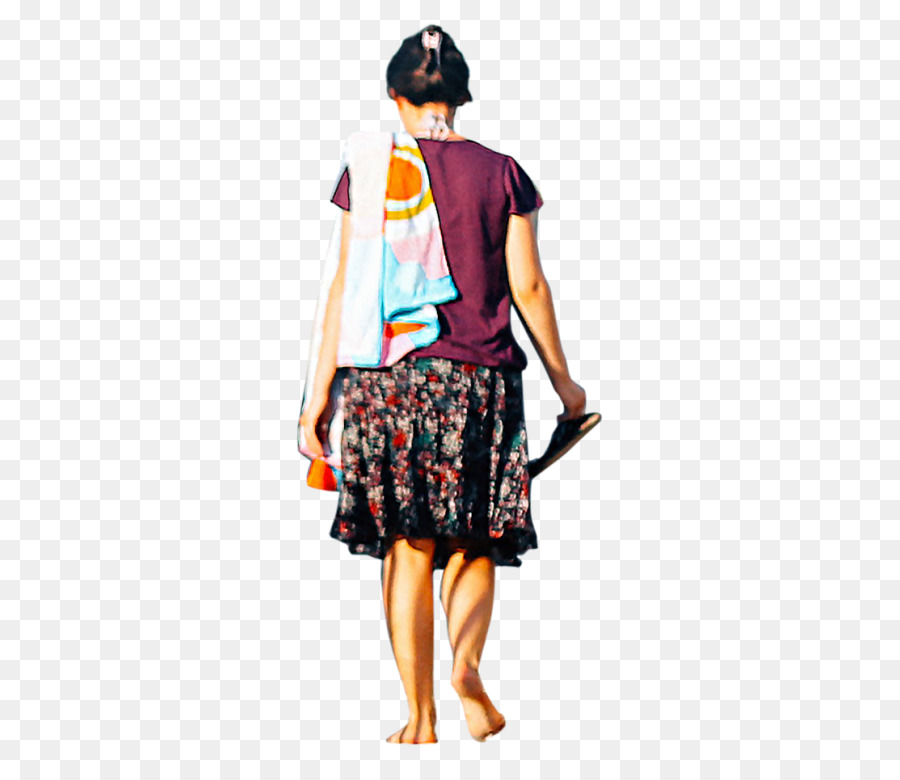 Mujer Con Toalla，Caminando PNG