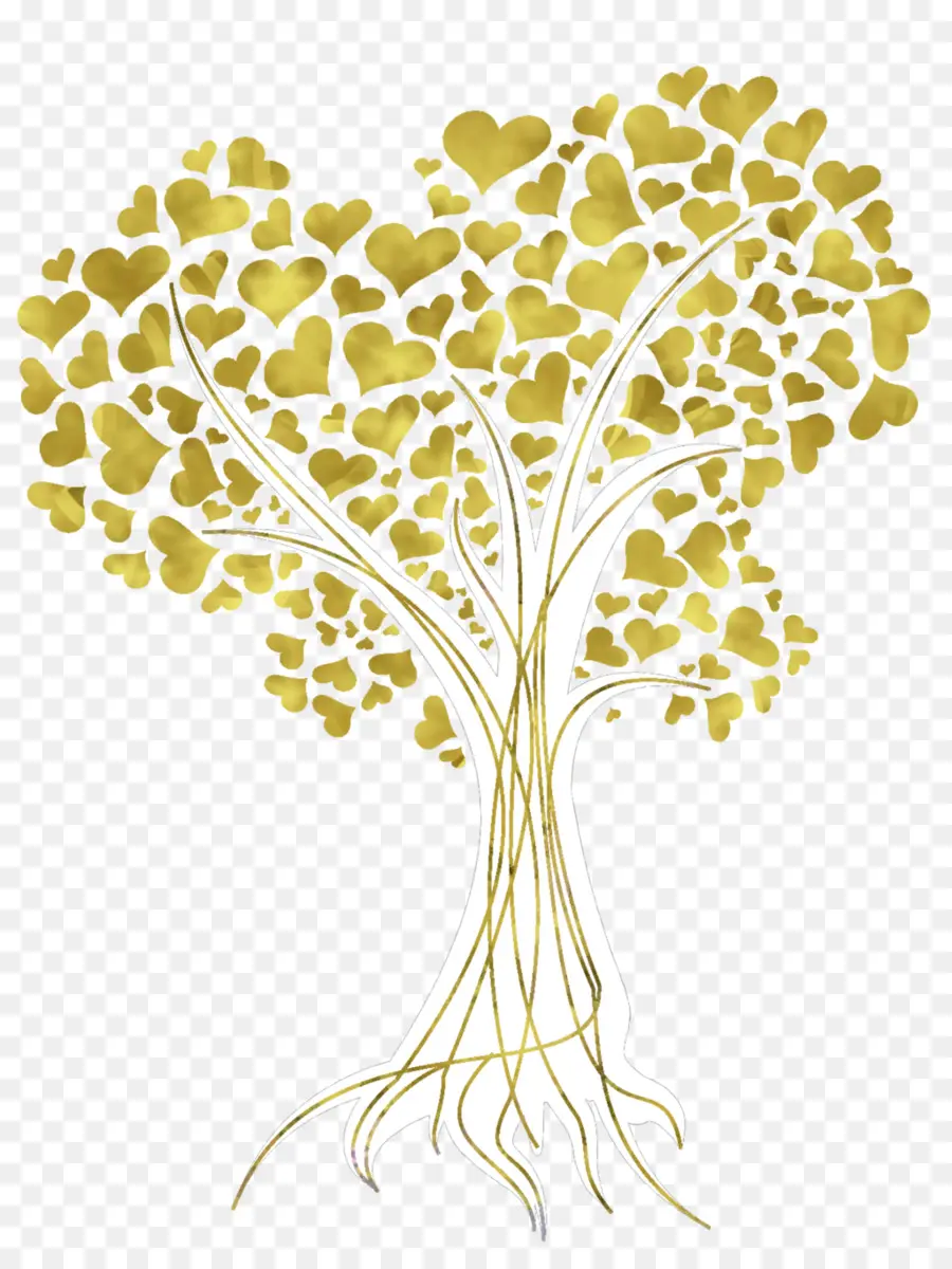 árbol，Oro PNG