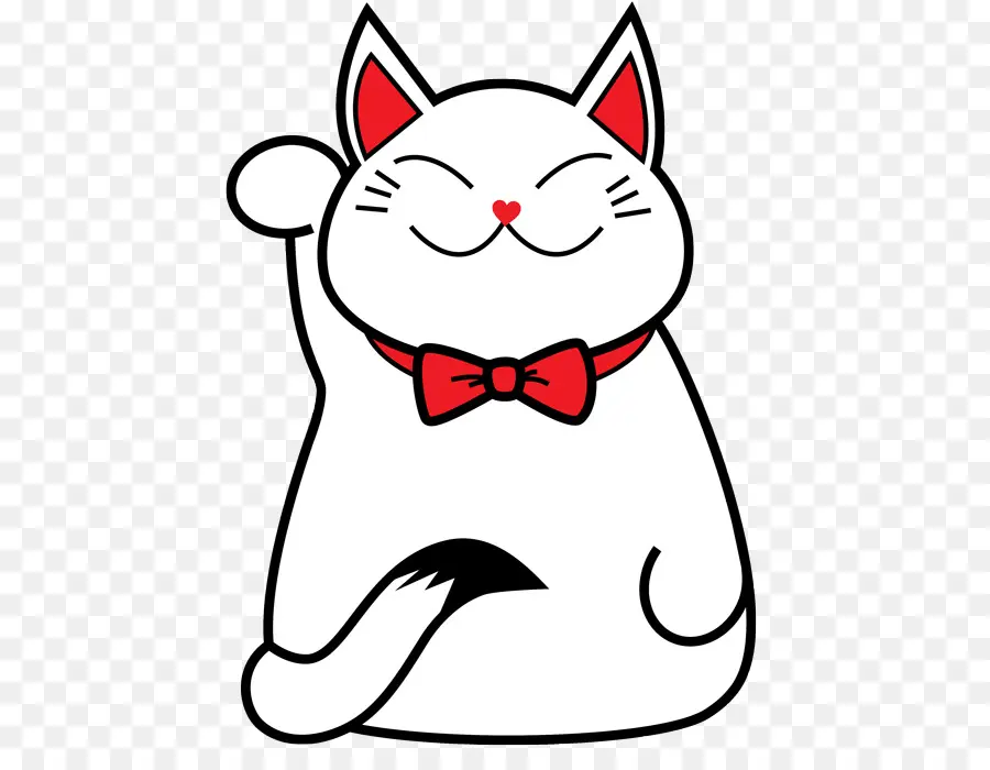 Maneki Neko Blanco，Gato Afortunado PNG