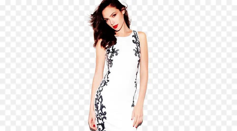 Mujer En Vestido Blanco，Moda PNG