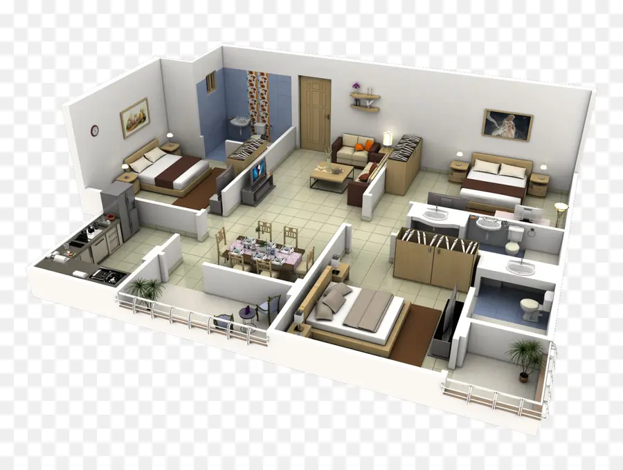 Servicios De Diseño Interior，3d Plan De Piso PNG