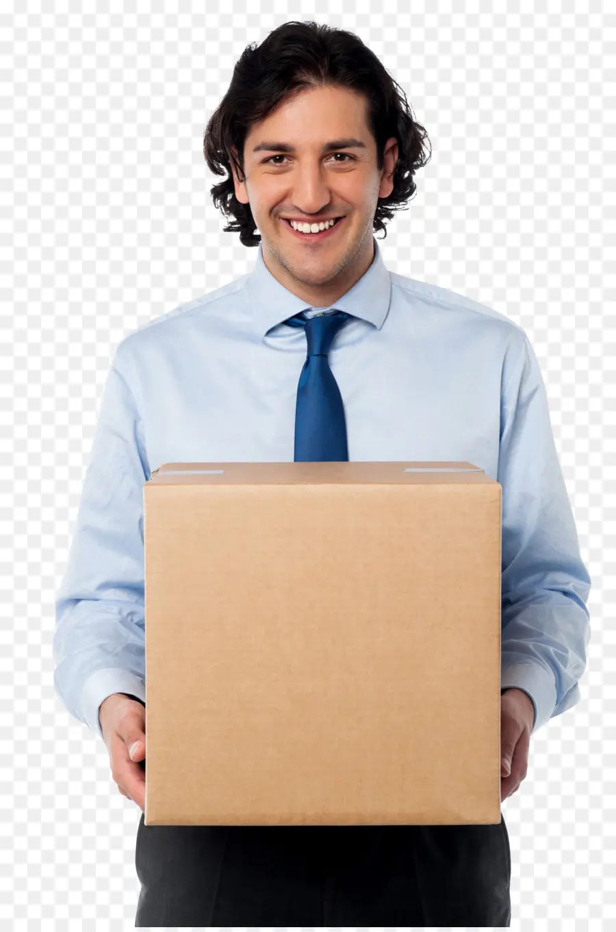 Hombre Sujetando La Caja，Entrega PNG