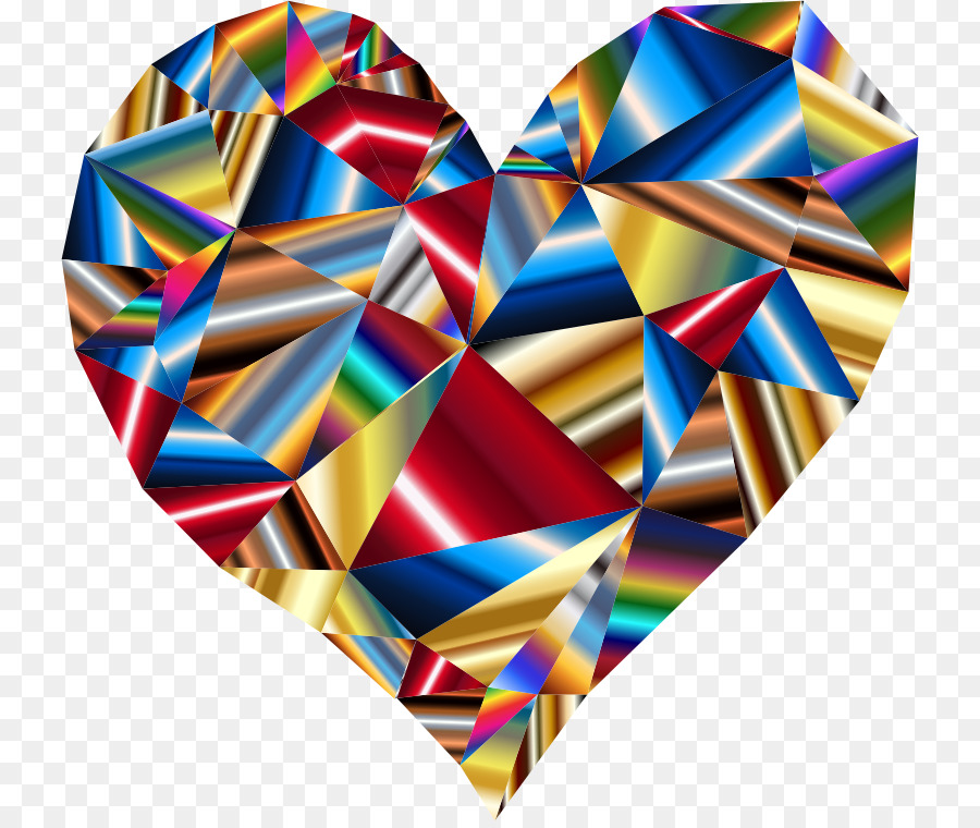 Corazón Colorido，Geométrico PNG