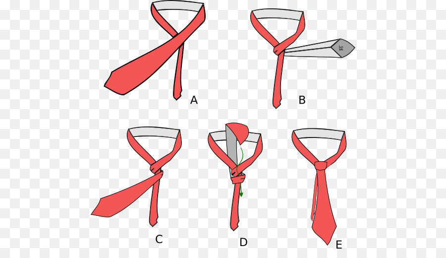 Pasos De Nudo De Corbata，Corbata Roja PNG