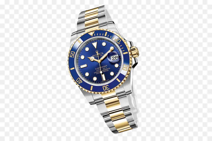 Reloj Azul Y Dorado，Mirar PNG