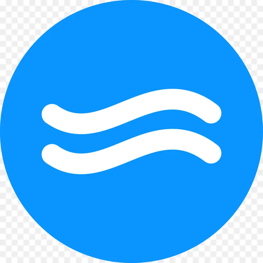 Círculo Azul Con Ondas Blancas，Icono PNG