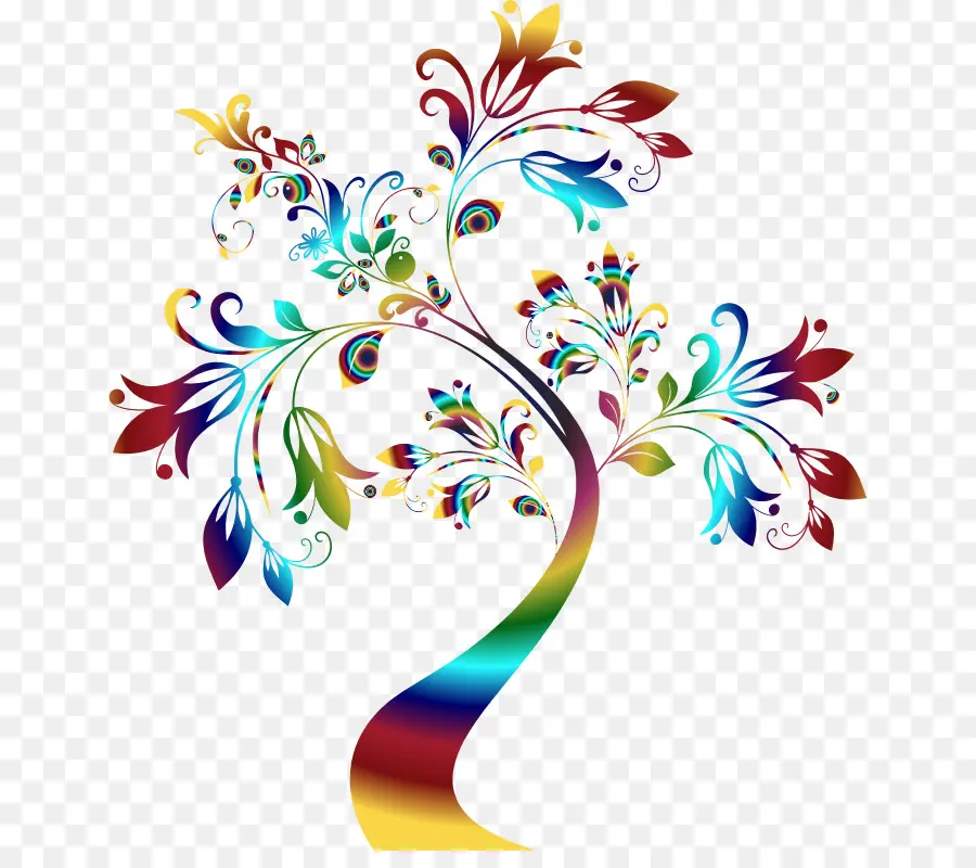 árbol Colorido，Hojas PNG