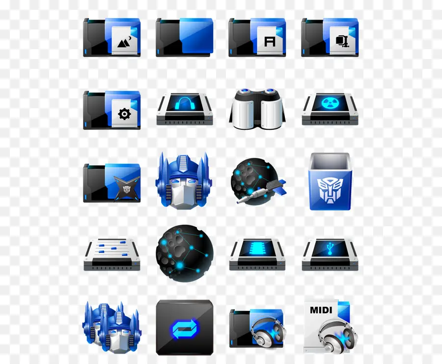 Iconos Azules，Tecnología PNG