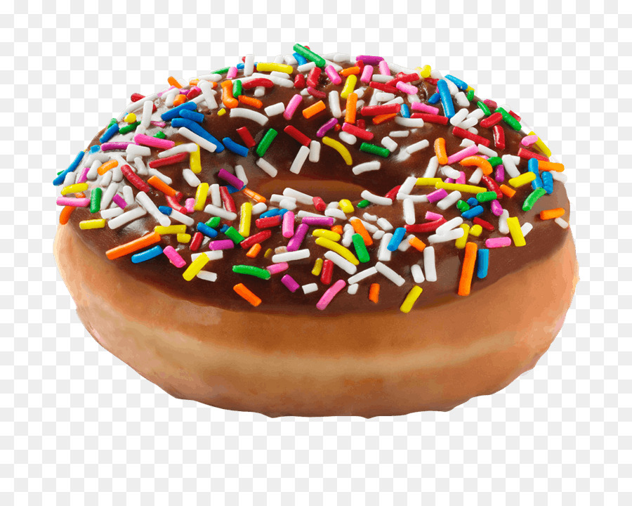 Donut De Chocolate Con Chispitas，Postre PNG