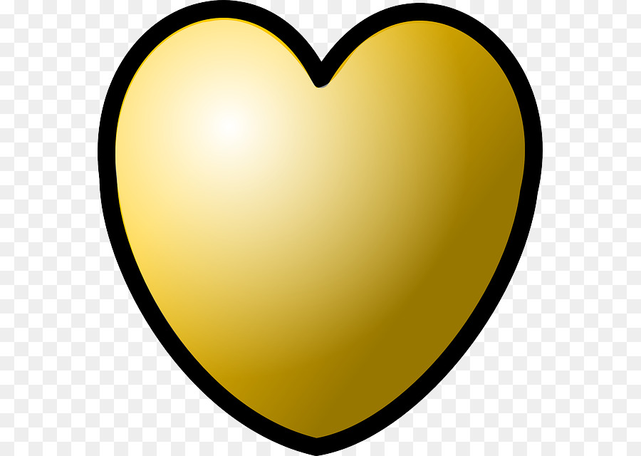 Corazón，Oro PNG