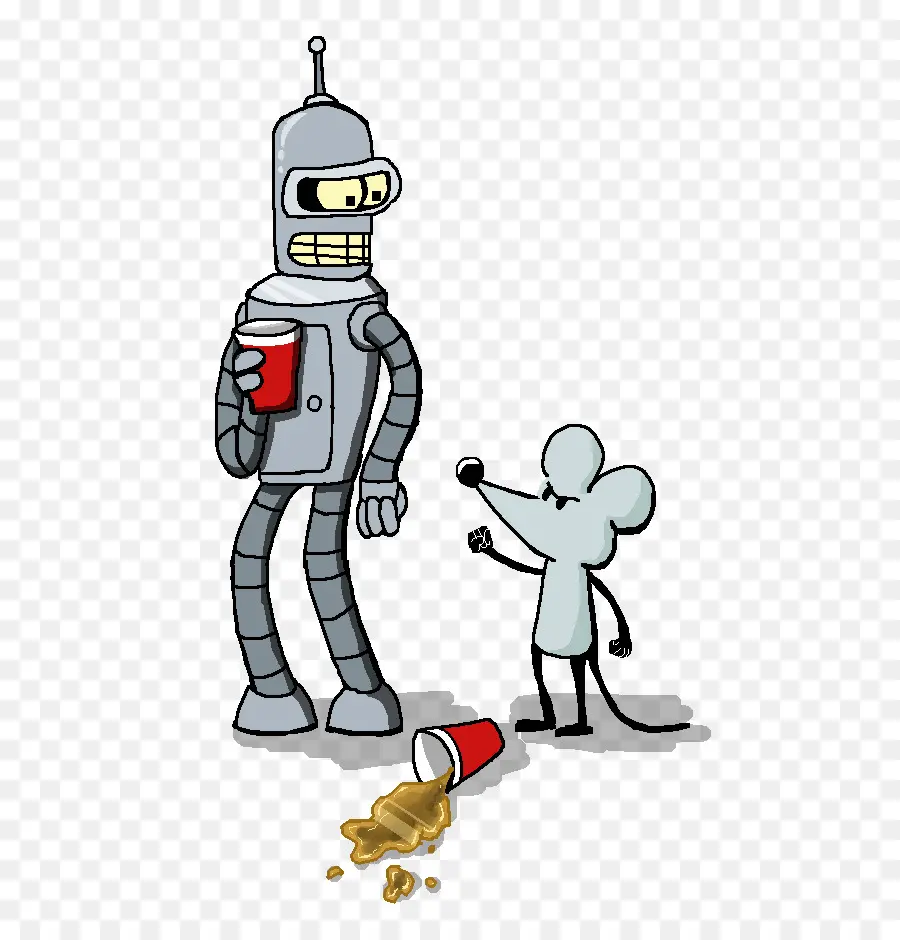 Robot Y Ratón，Dibujos Animados PNG