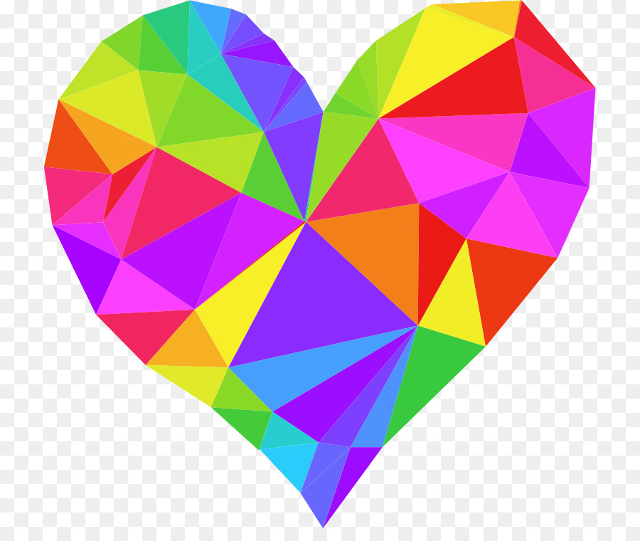 Corazón Colorido，Geométrico PNG