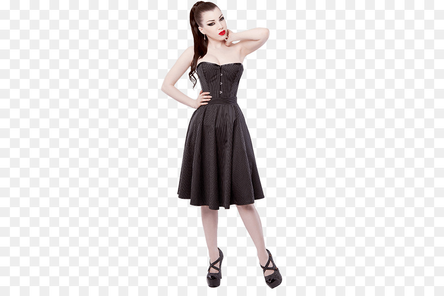 Mujer En Vestido Negro，Moda PNG