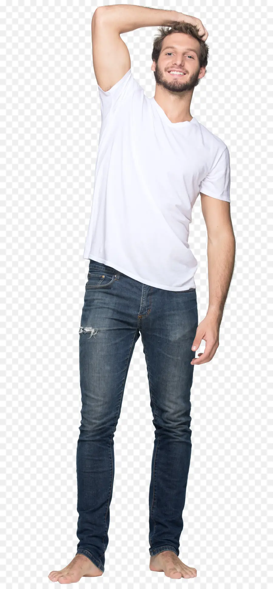 Hombre Con Camiseta Blanca，Casual PNG