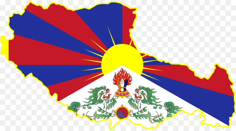 Bandera Tibetana，Mapa PNG