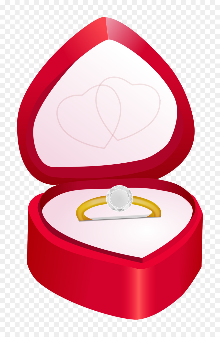 Anillo En Caja，En Forma De Corazon PNG