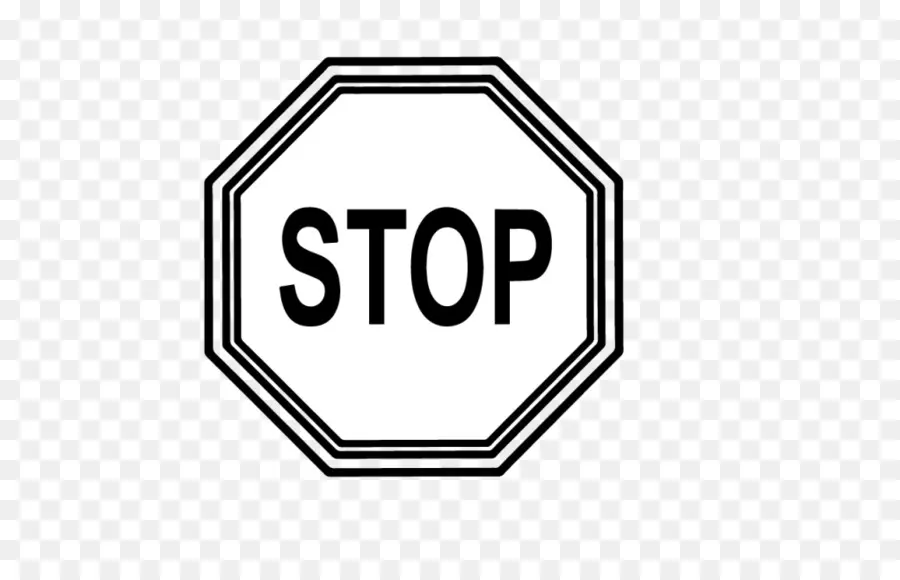 Señal De Stop，En Blanco Y Negro PNG