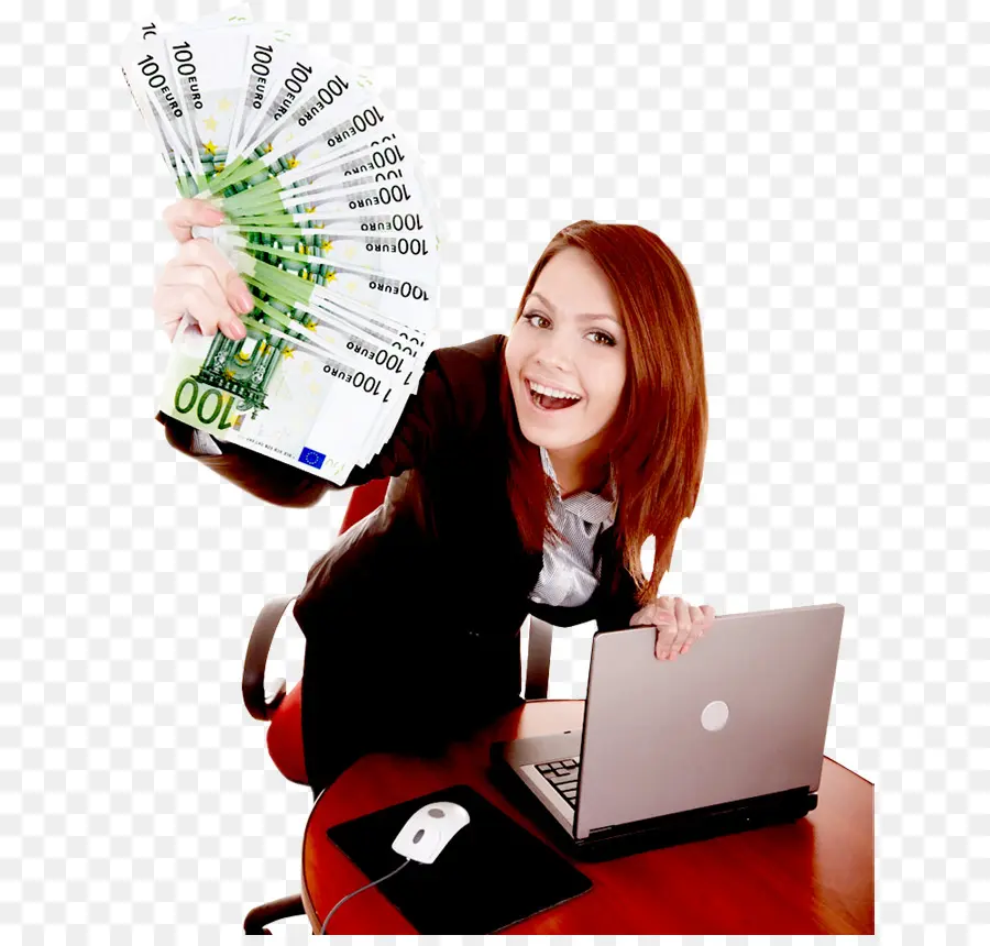 Mujer Con Dinero，Computadora Portátil PNG