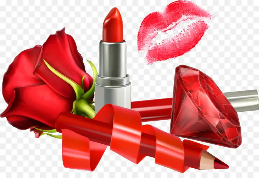 Lápiz Labial Rojo Y Rosa，Constituir PNG