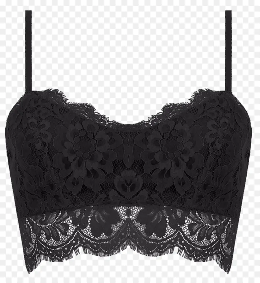 Bralette De Encaje Negro，Lencería PNG