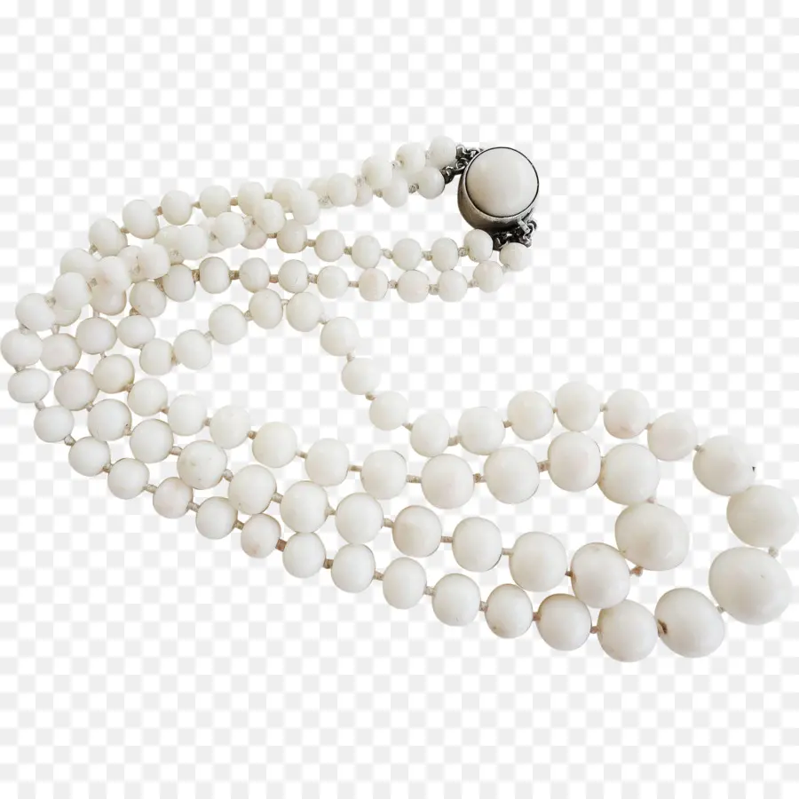 Collar De Cuentas Blancas，Rosario PNG