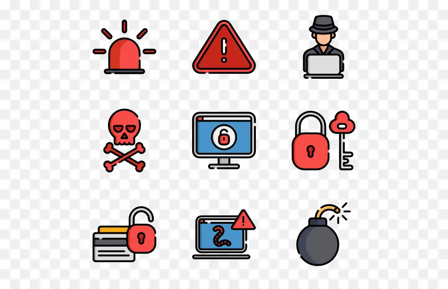 Iconos De Ciberseguridad，Seguridad PNG