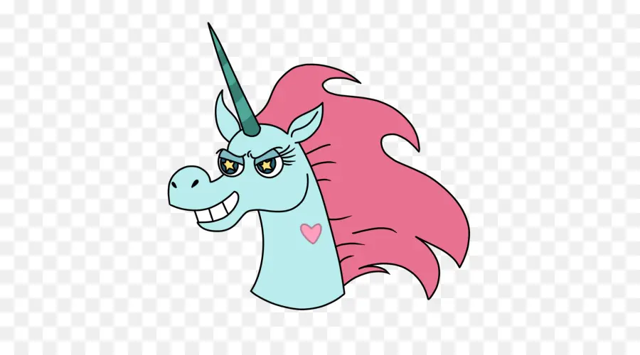 Unicornio Azul，Melena Rosa PNG