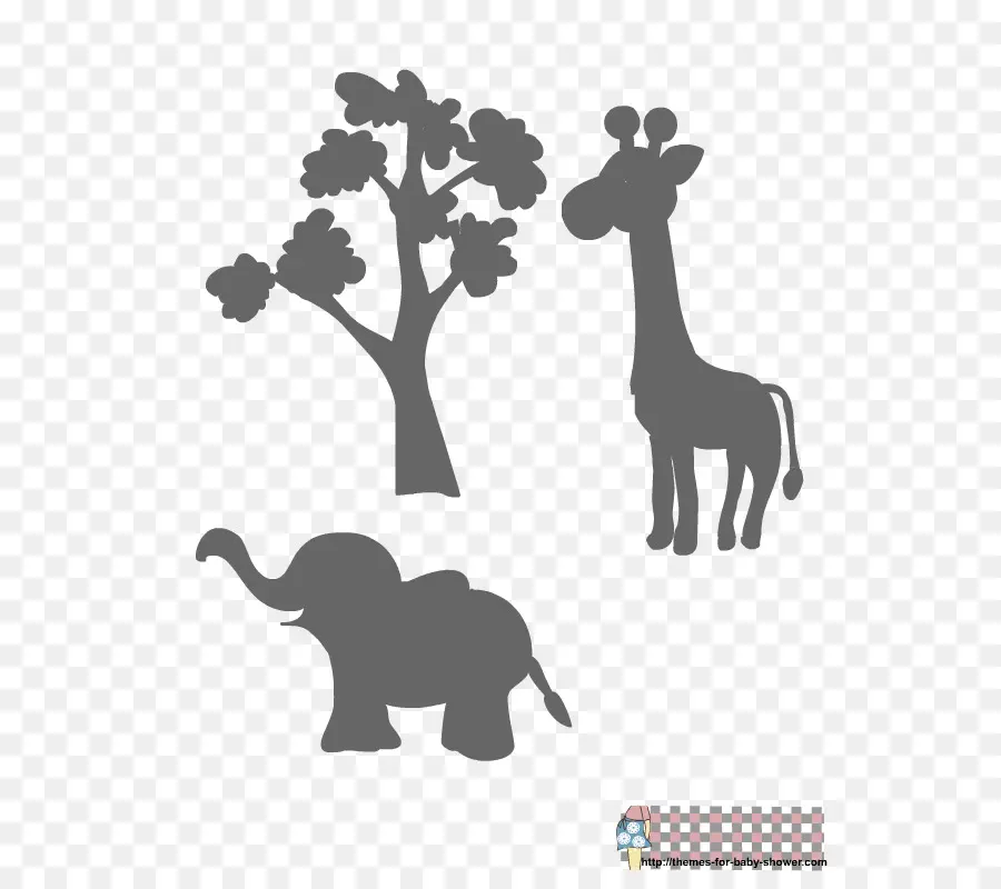 Siluetas De Animales，Árbol PNG