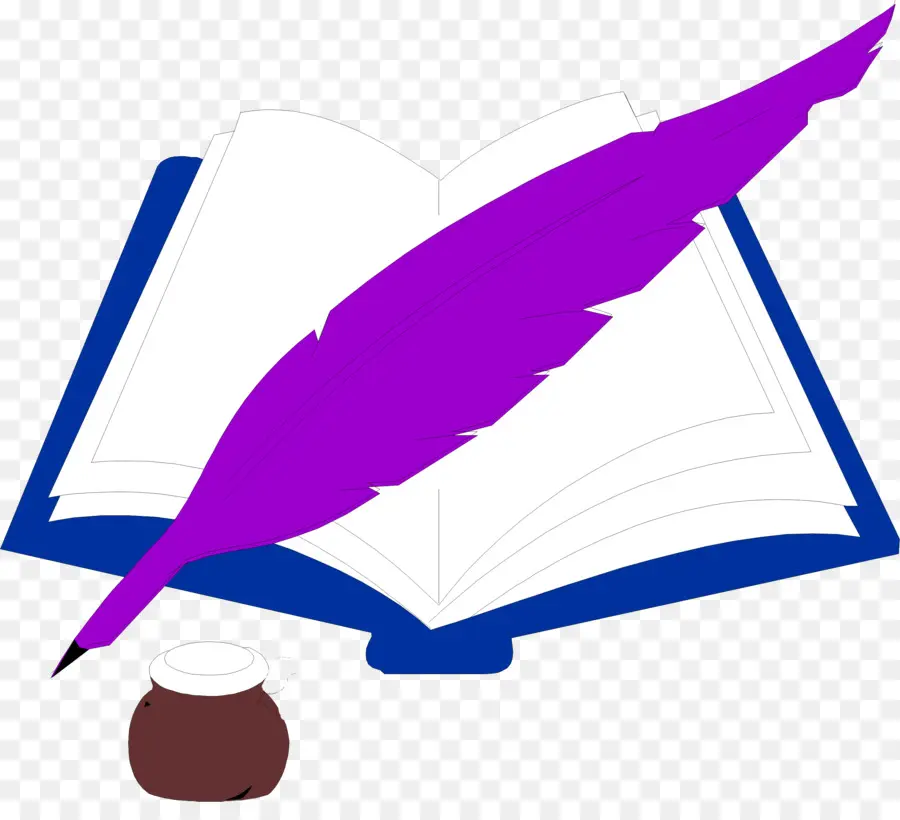 Libro Y Pluma Morada，Tintero PNG