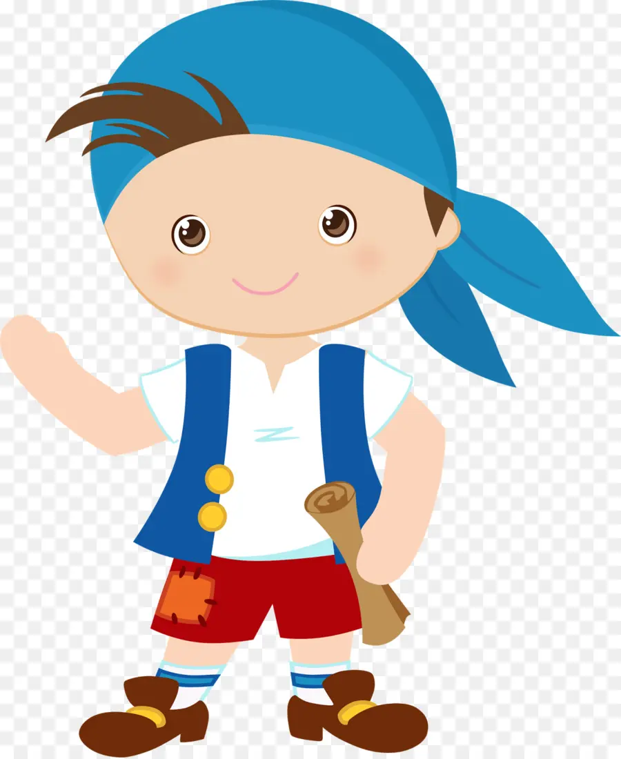 Pirata De Dibujos Animados，Pañuelo Azul PNG