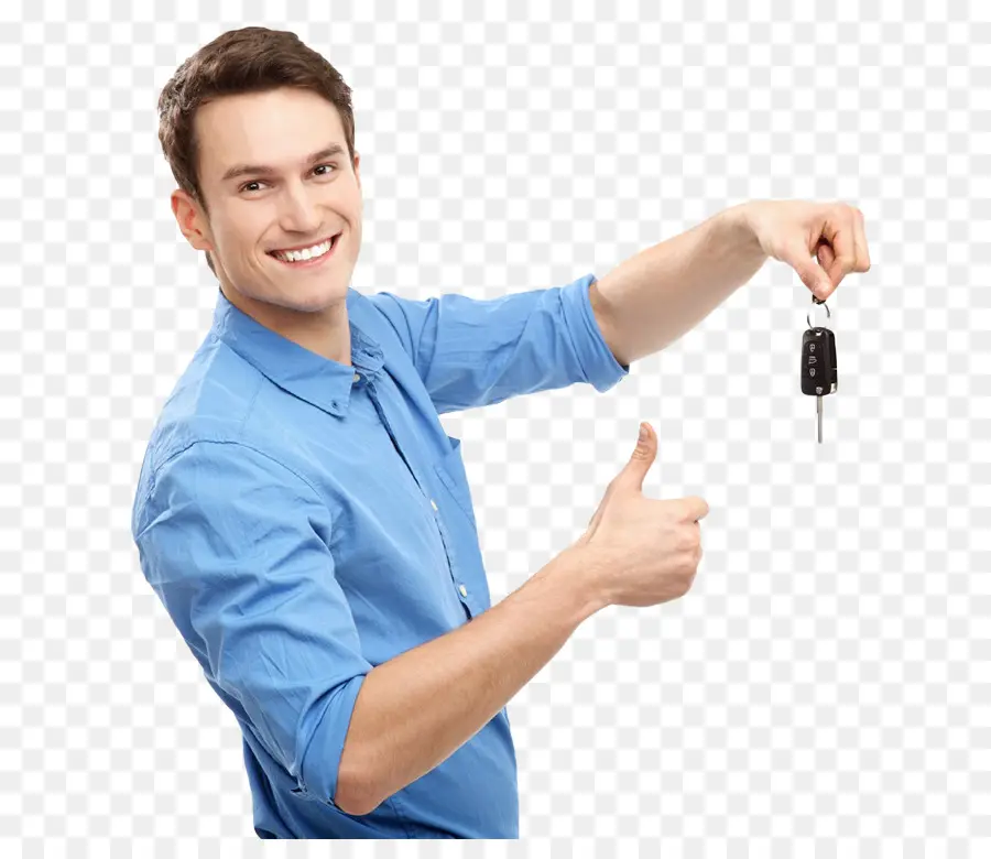 Hombre Con Llave De Coche，Pulgares Hacia Arriba PNG