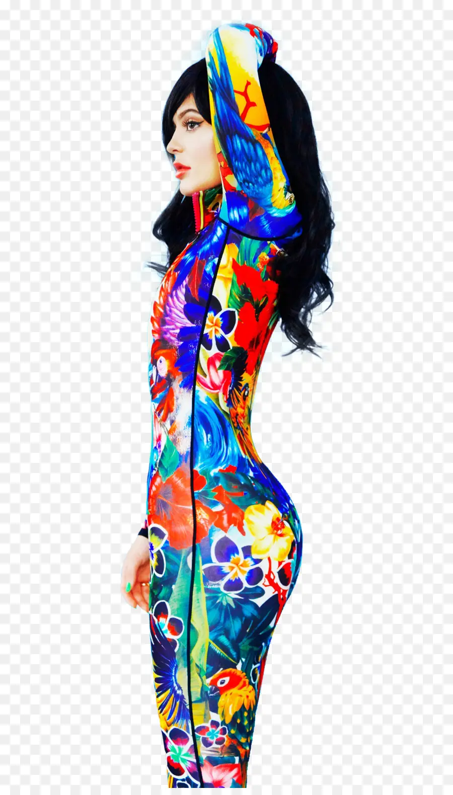 Mujer En Traje Colorido，Moda PNG