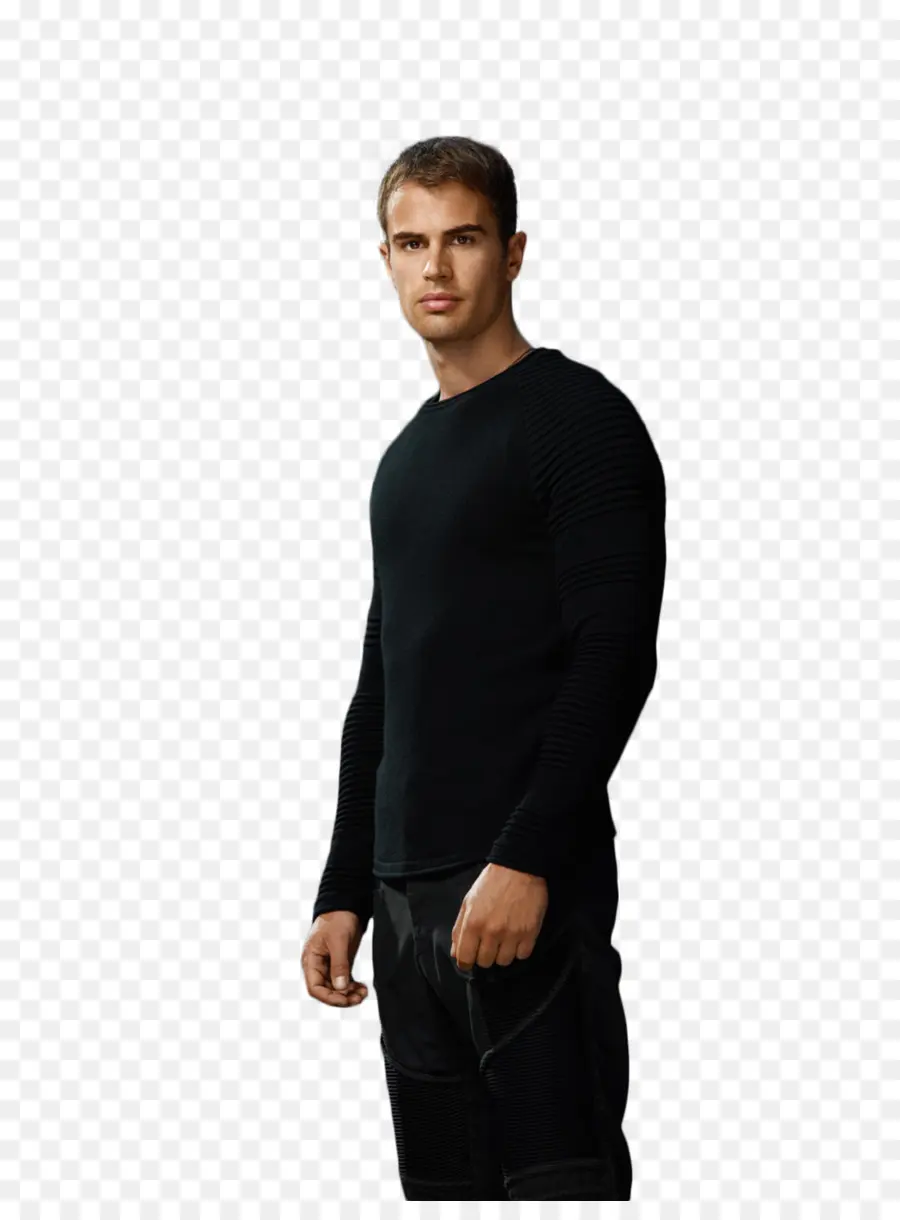 Hombre，Camisa Negra PNG