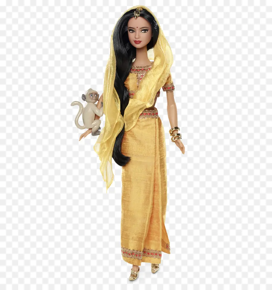 Muñeca Con Vestido Amarillo，Muñeca PNG